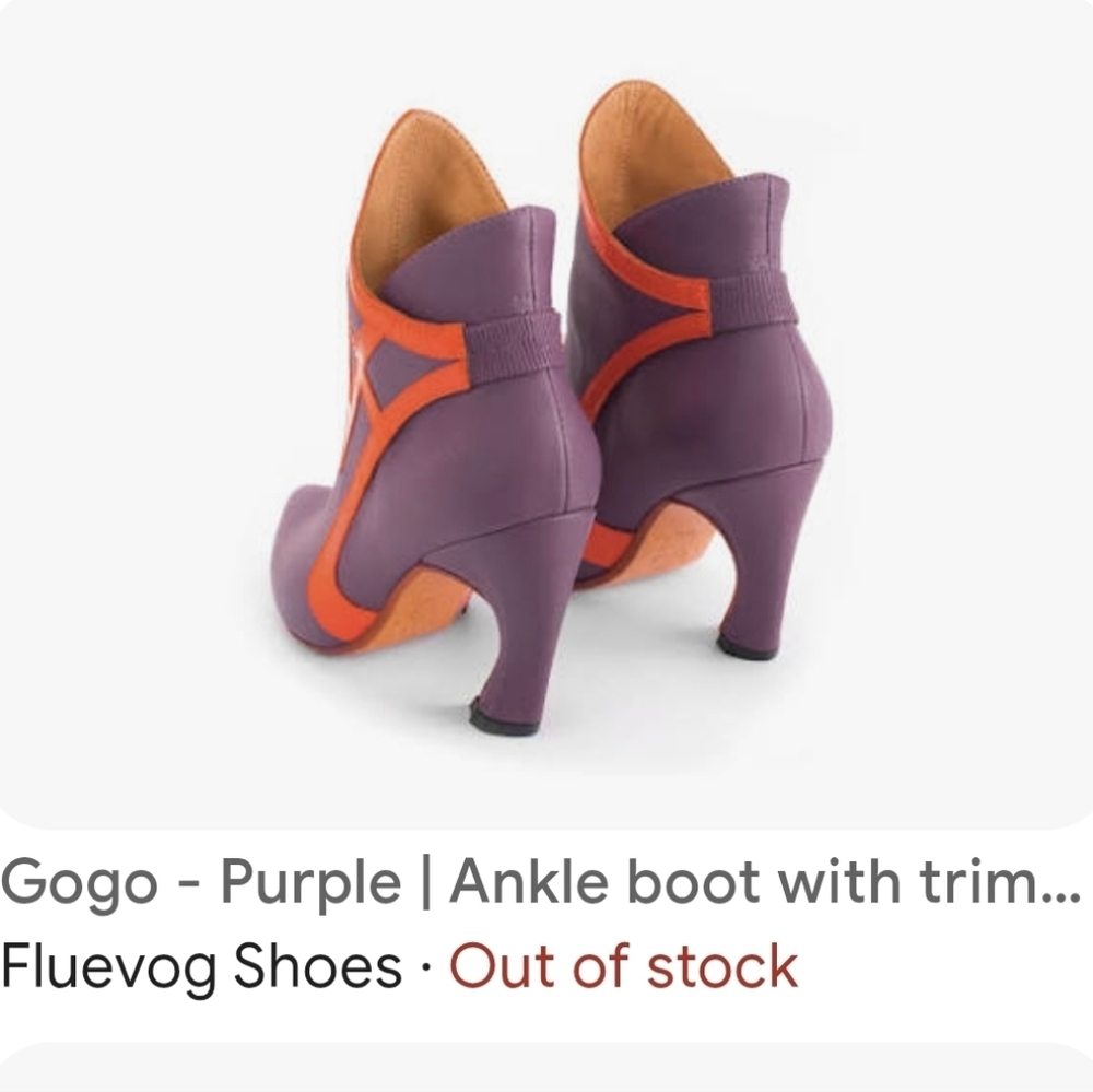 John Fluevog Rare Vibrant Purple and Orange Heeled Boots - Picture 15 of 15